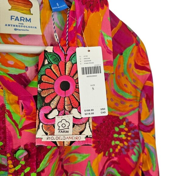 Farm Rio x Anthropologie Long-Sleeve Printed Collared Romper, Oversized, Small - Picture 7 of 10